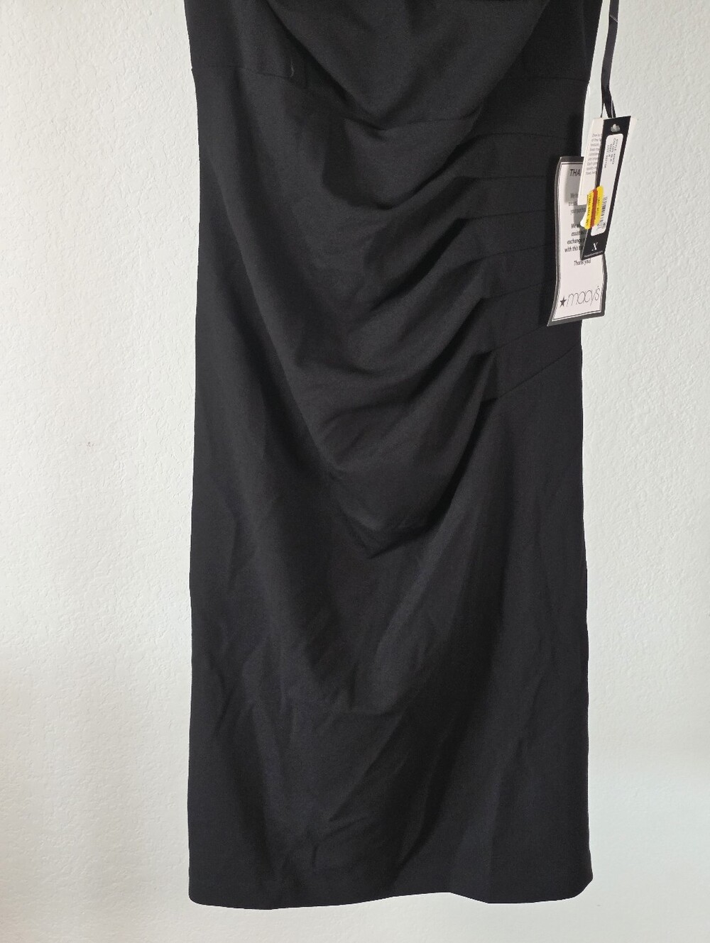 Xscape NWT Black Ruffle Strappy Ruched Cocktail Dress Size 8 $219 - Picture 5 of 11